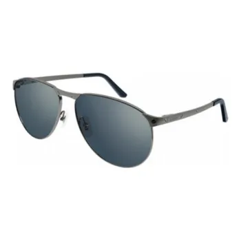 CARTIER Metal Aviator Sunglasses Men's Silver Gray