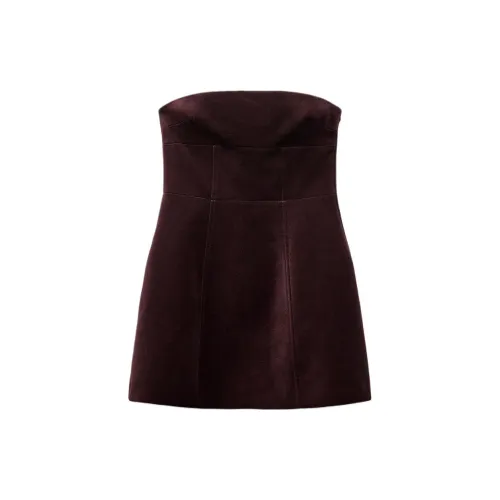 ZARA Trf Sleeveless Dress Women's Red
