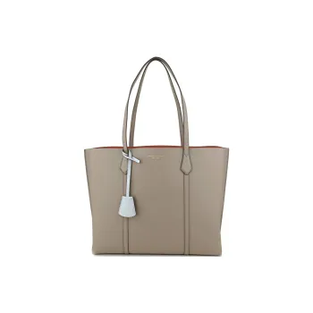 TORY BURCH Perry Leather Tote Bag Shopping Bag Shoulder Bag Handbag Regular Women's Gray