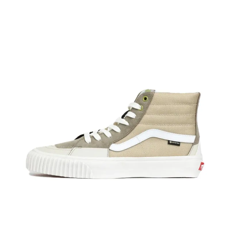 Vans SK8 Anti Slip Wear Resistant High Top Skateboard Shoes Men's Beige-0