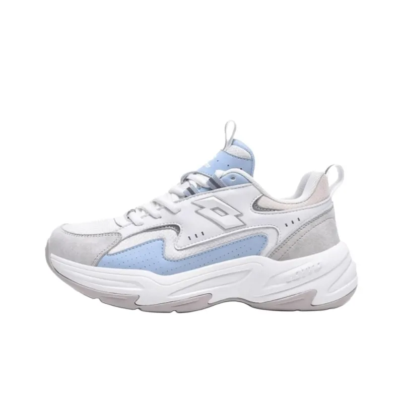LOTTO Sportlife Anti Slip Wear Resistant Low Top Chunky Sneakers Women's White Blue-0
