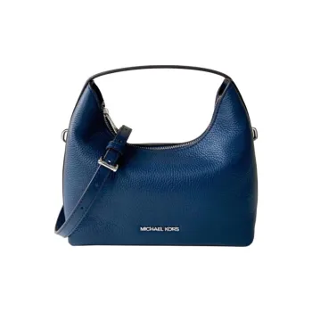 MICHAEL KORS Litchi Grain Leather Shoulder Bag, Crossbody Bag, Handbag Trumpets Women's Marine Blue