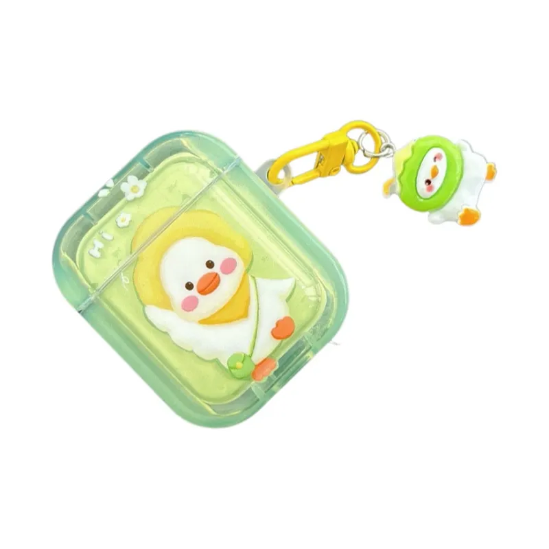 Baohuguang Compatible With AirPods 2/pro/1 TPU Ins Cute Milk Milk Duck Fully Enclosed Headphone Cases-5