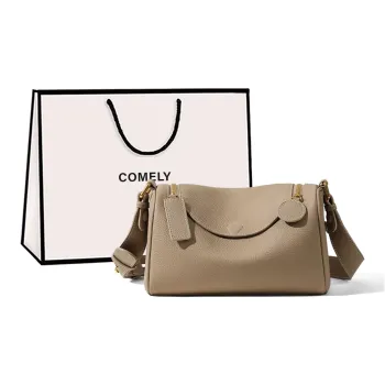 COMELY Cow Leather Patchwork Synthetic Leather Shoulder Bag Crossbody Bag Regular Women's Oak Ash