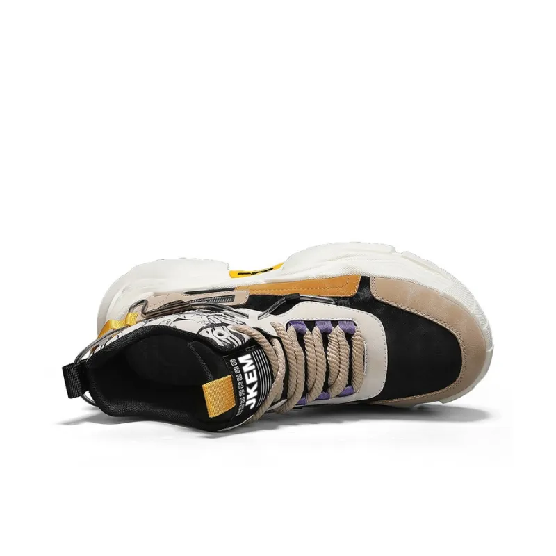 JKEM Cushioned Slip-Resistant Abrasion-Resistant High-Top Chunky Sneakers Men's-2