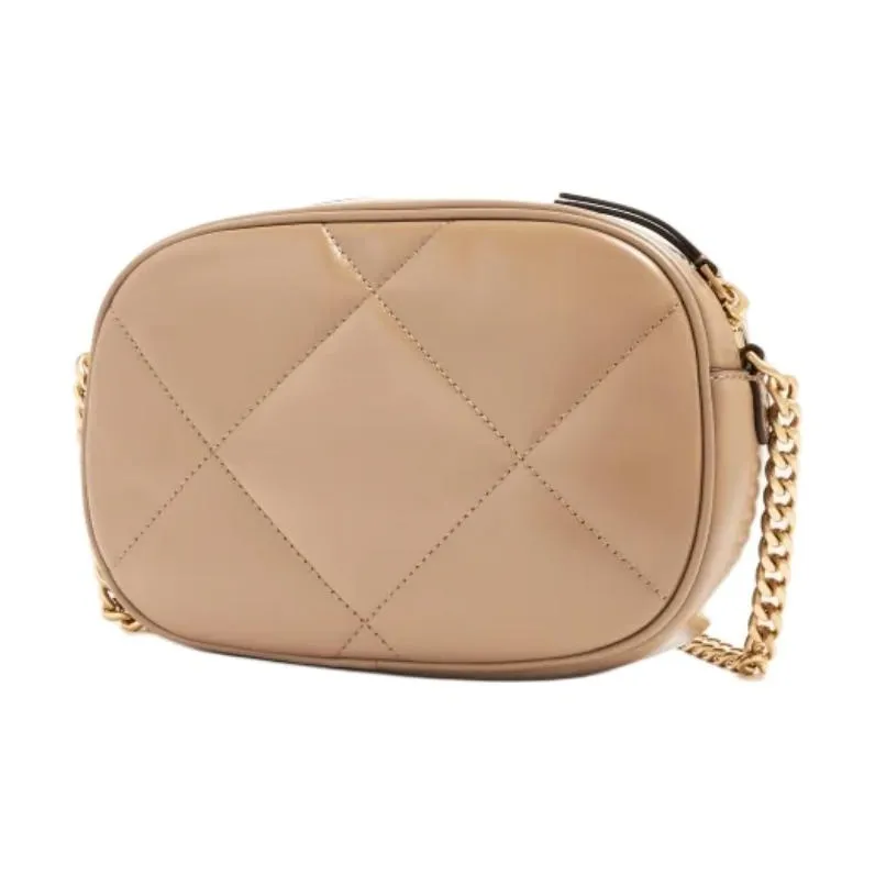 TORY BURCH Kira Diamond Quilt Camera Bag Taupe Oak-1