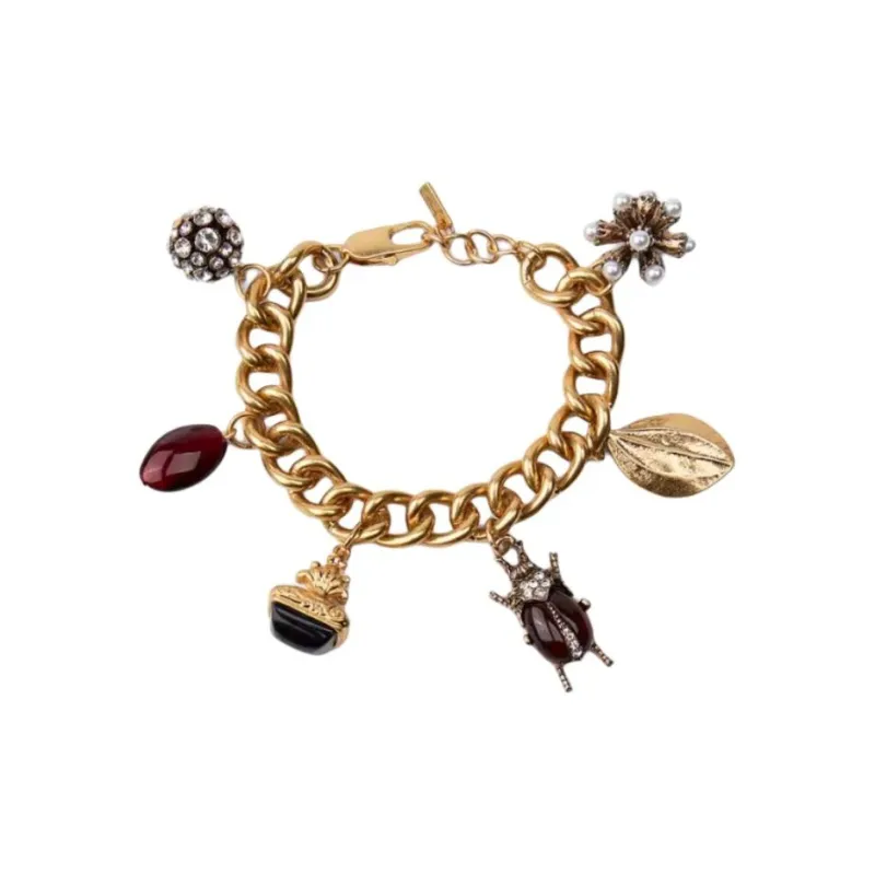 ZARA Steel Zinc Acrylic Glass Brass Bracelets Women's Gold-0