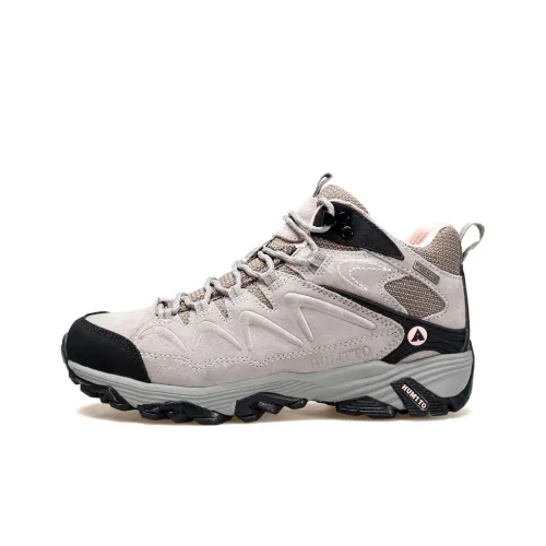 HUMTTO Abrasion Resistant Coverage Rebound High Top Hiking Shoes Women's Beige Gray