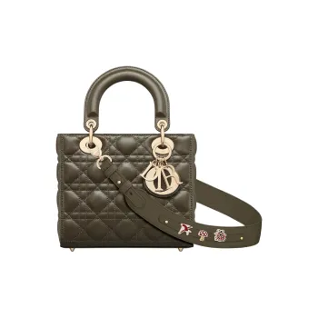 DIOR Lady Dior Lambskin Dior Bag Shoulder Bag Crossbody Bag Handbag Small Size Women's Khaki Green
