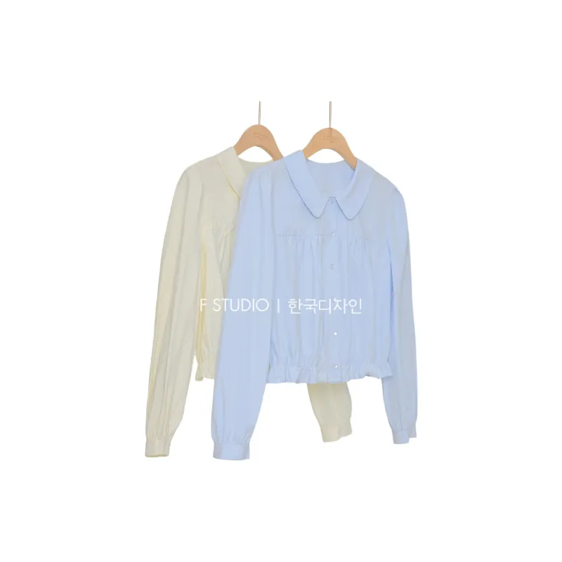 Fstudio Peter Pan Collar Mini Shirt Women's Blue/Yellow-4