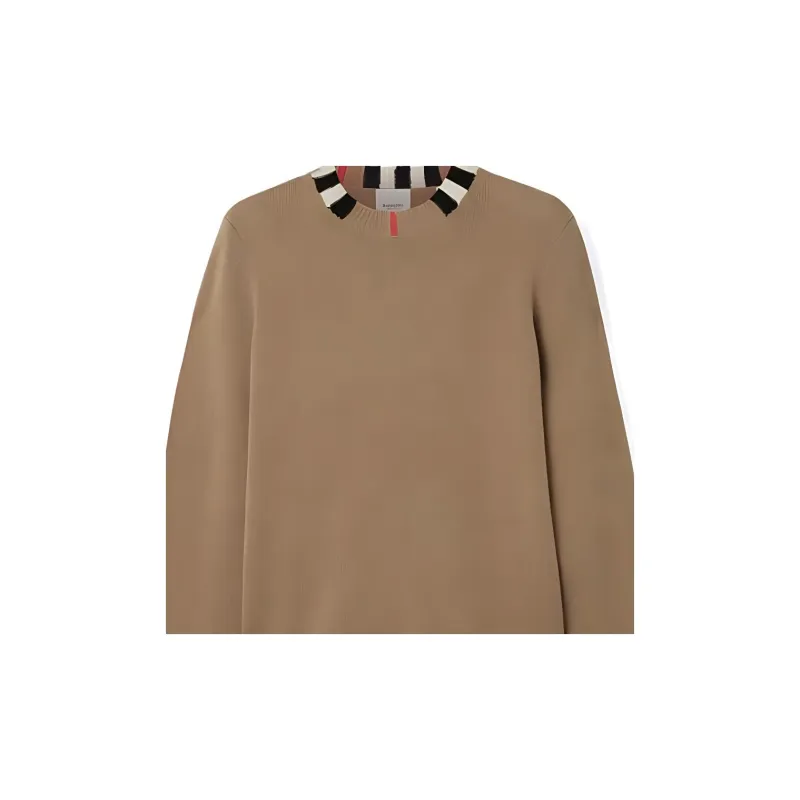 Burberry Icon Stripe Trim Cashmere Sweater Archive Beige-4