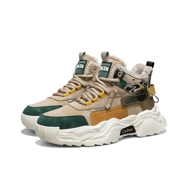 JKEM Cushioned Slip-Resistant Abrasion-Resistant High-Top Chunky Sneakers Men's-27