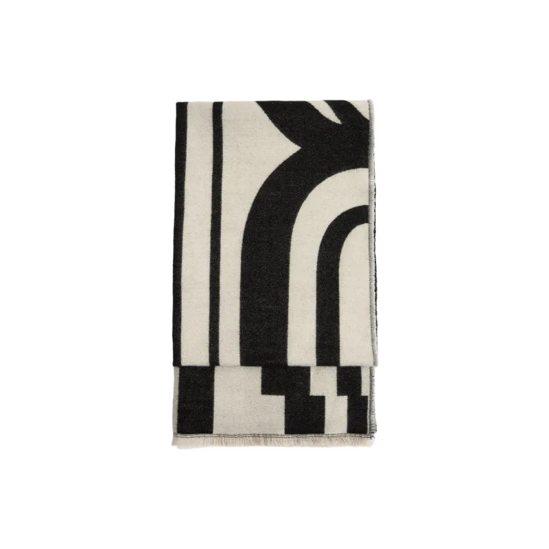 ZARA Acrylic Polyester Knit Scarves Women's Black-1