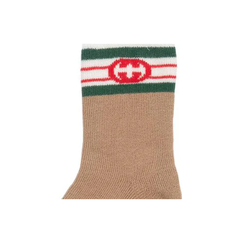 GUCCI Mid-Calf Socks Women's 1 Pack Beige-4