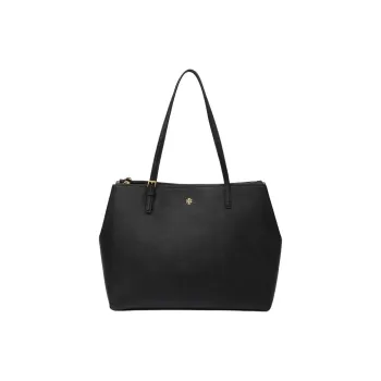 TORY BURCH Emerson Saffiano Leather Tote Bag, Shopping Bag, Shoulder Bag, Handbag Large Size Women's Black