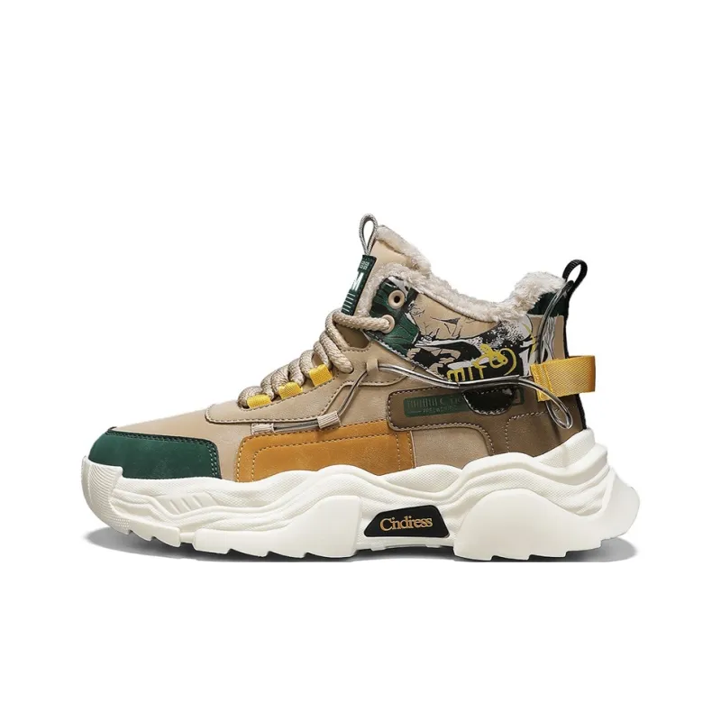 JKEM Cushioned Slip-Resistant Abrasion-Resistant High-Top Chunky Sneakers Men's-22