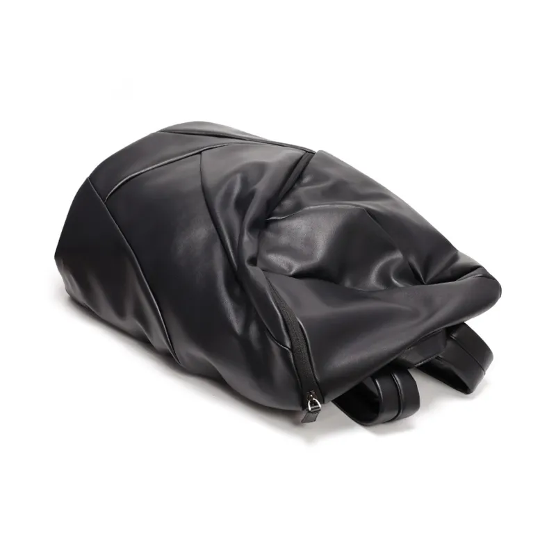 KONADCT PU Backpack Regular Unisex Versatile Black-3