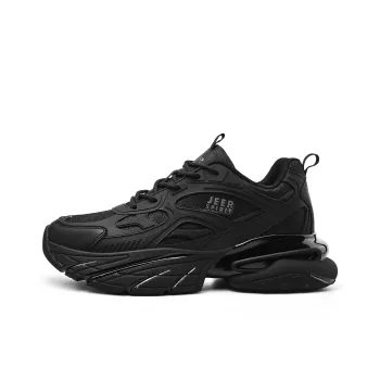 JEEP SPIRIT Height Increasing Wear Resistant Breathable Slip Resistant Low Top Chunky Sneakers Men's Black