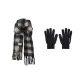 Black White Scarf+Black Glove