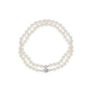 Vivienne Westwood Brass, Pearl Necklaces Women's Silver
