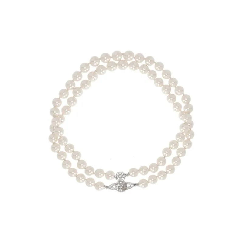Vivienne Westwood Brass, Pearl Necklaces Women's Silver-0