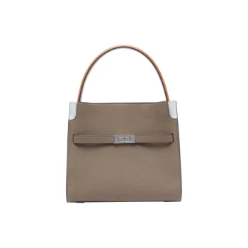 TORY BURCH Lee Radziwill Litchi Grain Leather Crossbody One Shoulder Handbag Small Size Women's Mushroom Gray