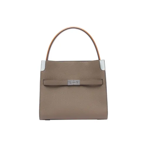 TORY BURCH Lee Radziwill Litchi Grain Leather Crossbody One Shoulder Handbag Trumpets Women's Mushroom Gray