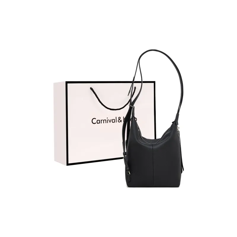 Carnival Keep Cow Leather Portable Backpack Shoulder Bag Regular Women's Elephant Gray/Black/Caramel-7