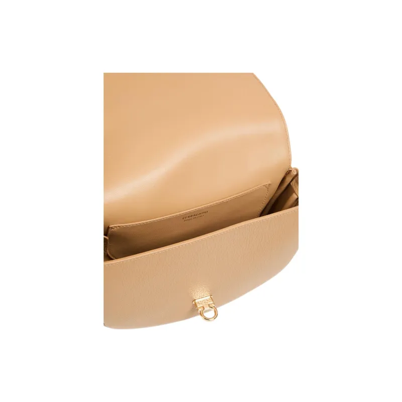 Ferragamo Gancini Buckle Crossbody Camel-3