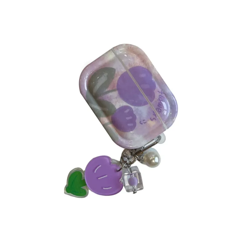 Baohuguang Compatible With AirPods 2/pro/1 TPU Ins Purple Tulip High Quality Headphone Cases-1