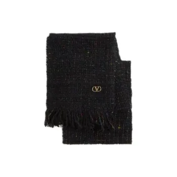 Valentino Wool Knit Scarves Women's Black