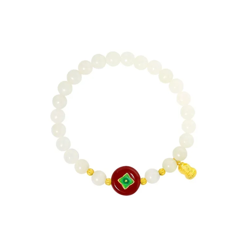 WEITIANXUAN Hetian Jade Bracelets White Jade/Pale Greenish White Jade Unisex-0