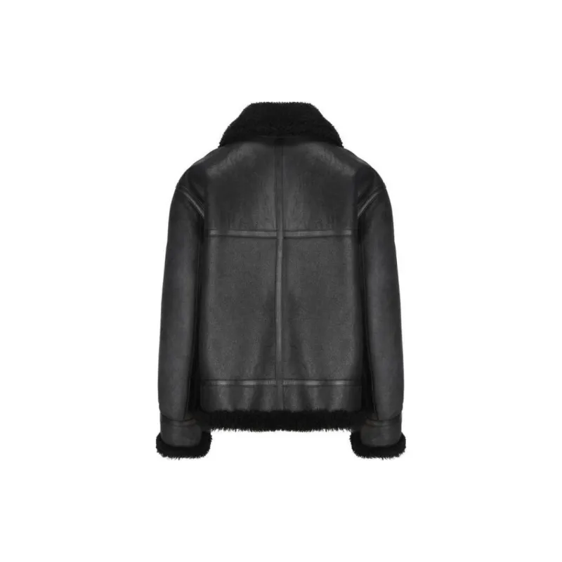 SAINT LAURENT Zip Up Drop Shoulder Aviator Jacket-1