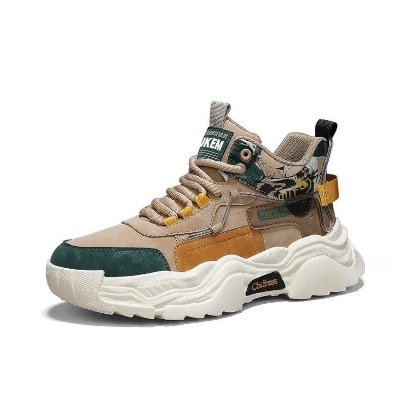 JKEM Cushioned Slip-Resistant Abrasion-Resistant High-Top Chunky Sneakers Men's-6