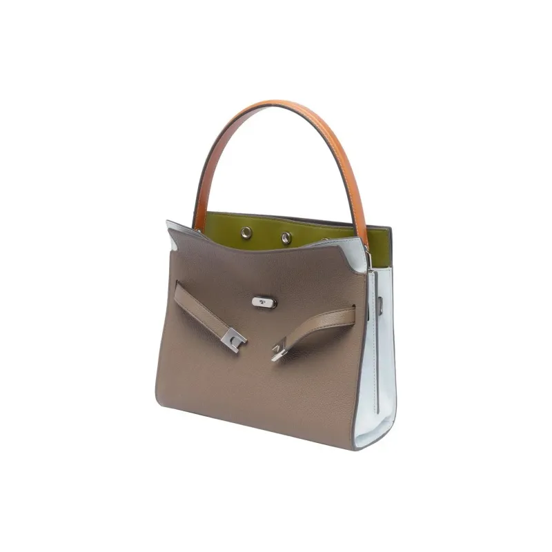 TORY BURCH Lee Radziwill Litchi Grain Leather Crossbody One Shoulder Handbag Trumpets Women's Mushroom Gray-1