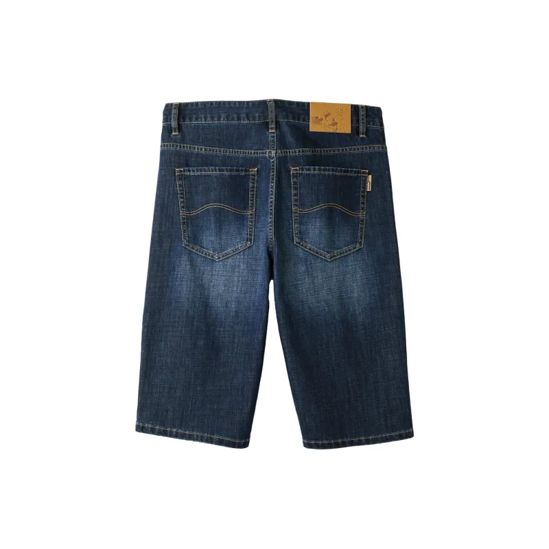 HLA The Mountain Is Not In The High Series Denim Shorts Men's Denim Blue Transition Color-1