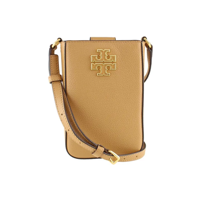 TORY BURCH Leather One Shoulder Crossbody Cell Phone Pouch Women's Brown-0