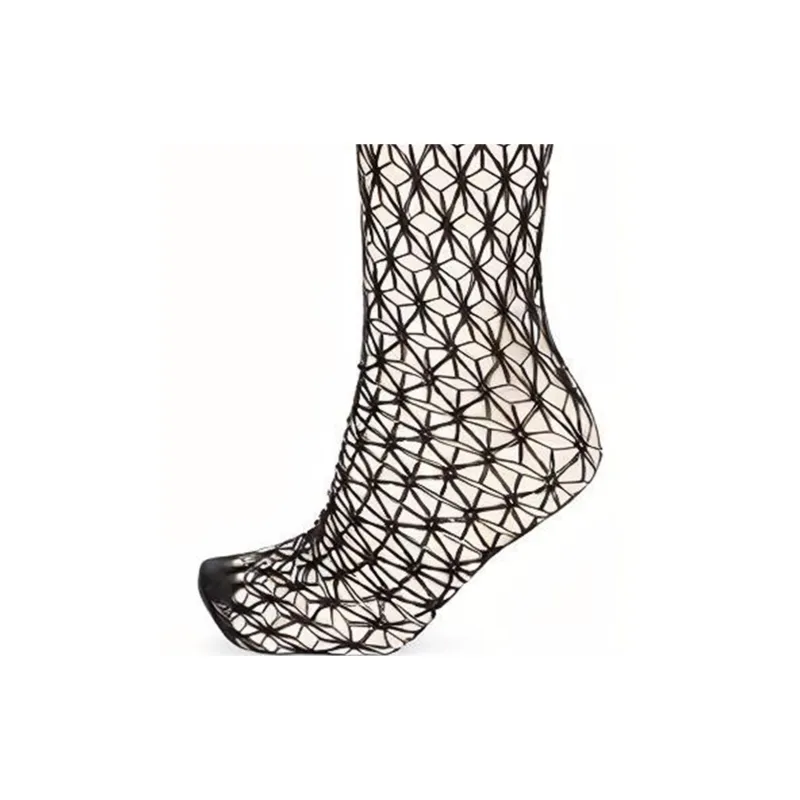 GUCCI Thigh High Fishnet Socks Brown-4