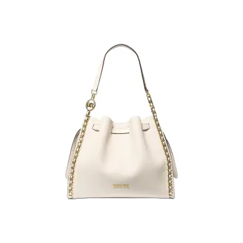 MICHAEL KORS Mina Polyurethane Bucket Bag Handbag Shoulder Bag Large Size Women's Cream White