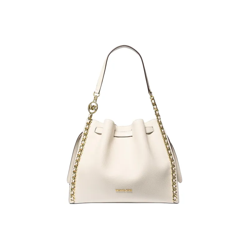 MICHAEL KORS Mina PU Bucket Bag, Handbag, Shoulder Bag Tubas Women's Cream White-0