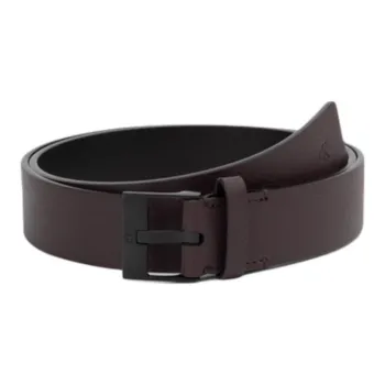 CALVIN KLEIN Cow Leather Split Cow Leather Leather Belts Men's Brown Width 3.5CM