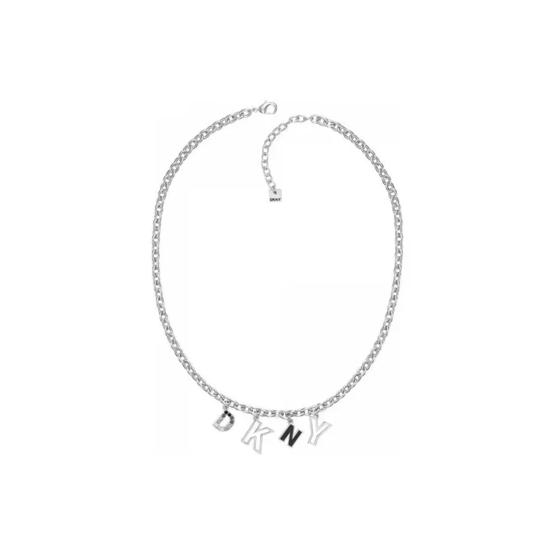 DKNY Crystal, Rhodium Plated Necklaces Women's Silver-0