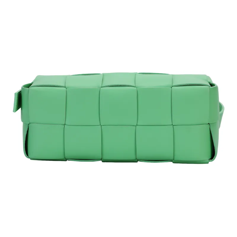 Bottega Veneta Brick Casstte Sheepskin Handbag Shoulder Bag Small Size Women's Siren Green-6