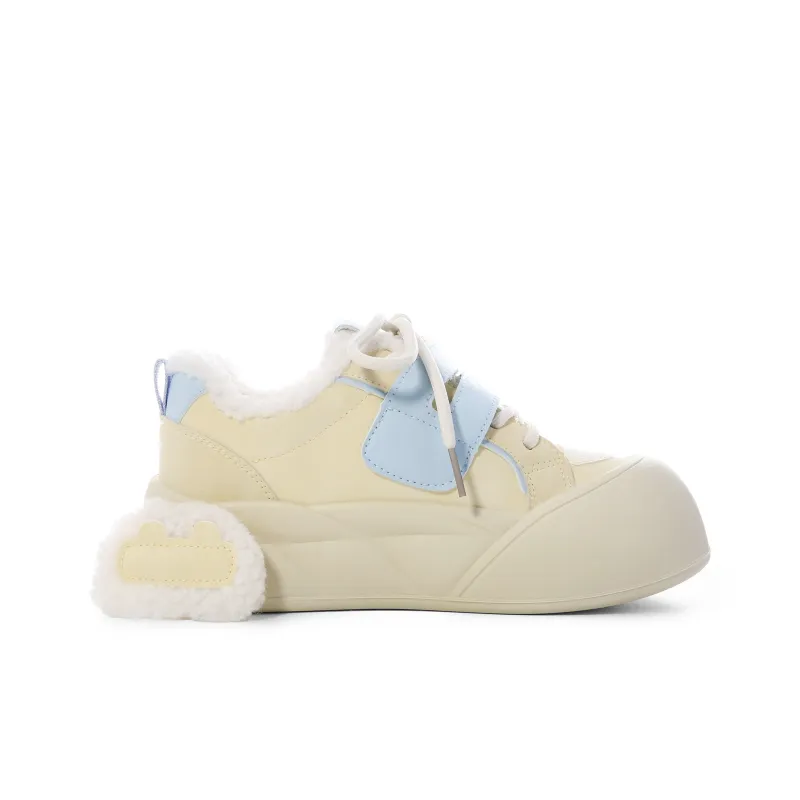 Lovely You Thermal Lightweight Slip Resistant Low Top Skateboard Shoes Women's Yellow Blue-1