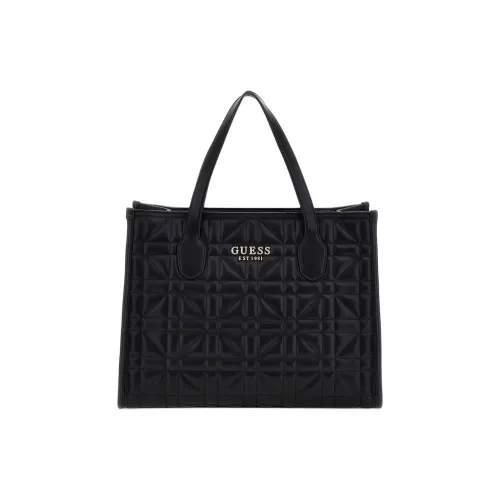 GUESS PU Tote Bag Shopping Bag Shoulder Bag Crossbody Bag Handbag Regular Women's Black