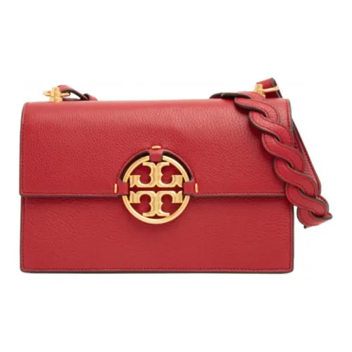 TORY BURCH Miller Patent Leather Camera Bag, Shoulder Bag, Crossbody Bag Mini Womens Cherry Pink