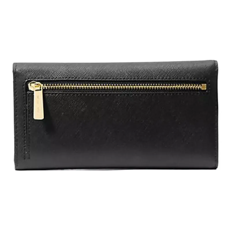 MICHAEL KORS Jet Set Travel Embossed Leather Wallet Large Size Women's Black-1