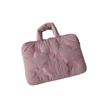ALOENEY Polyester Laptop Bag Regular Unisex Dark Pink/Gray Blue/Apricot
