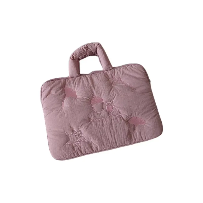 ALOENEY Polyester Laptop Bag Regular Unisex Dark Pink/Gray Blue/Apricot-0