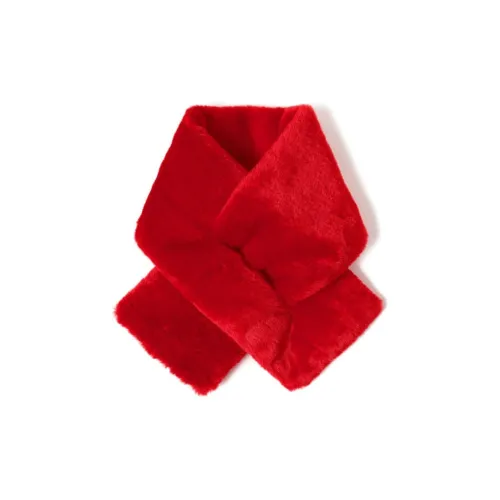 Beams Polyester Knit Scarves Women's Red